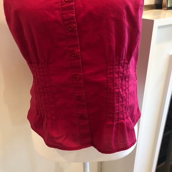 St. John’s Bay Magenta Button Down Sleeveless Top - Size S - Picture 8 of 10